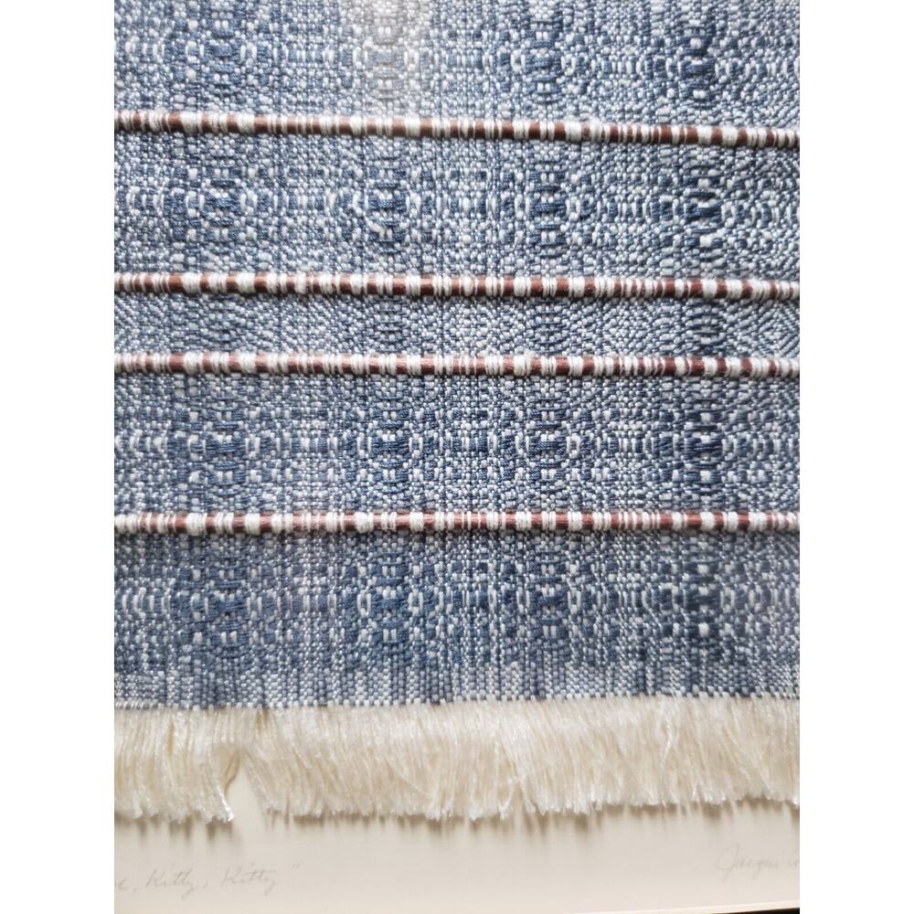 Framed Original Hand Loom Weaving by Jacqui Lubbers Unique Kentucky Art 16"x 17" - Picture 7 of 16